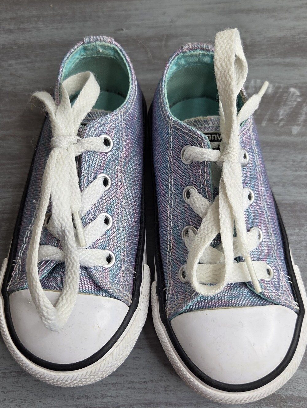 Converse All-Star Kids Pink/Blue/Purple Canvas Lace-Up Sneakers Toddler Size 7